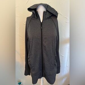 Mondetta Athletic Chevron Long Sleeve Hoodie Full Front Zipper SZ S